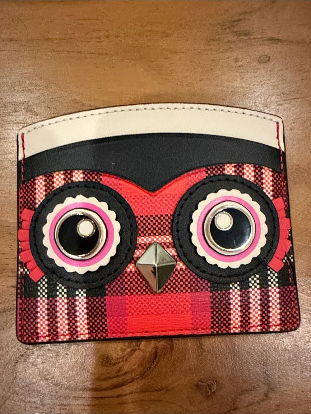 NWT Kate Spade New York Blinx Plaid Owl Cardholder
